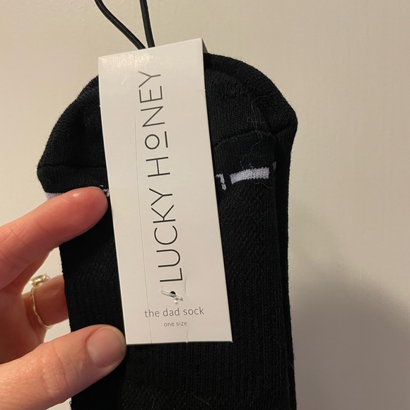 Lucky Honey Grip Socks: The Dad Socks in Black w/White Stripe - Picture 2 of 10